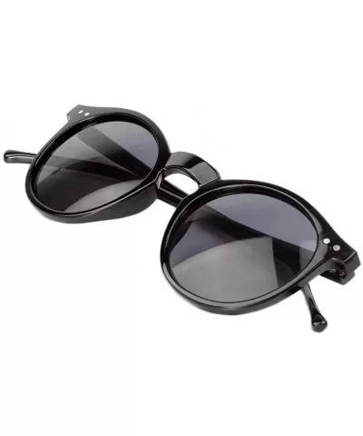 Sun Glasses Unisex Vintage Retro Women Men Glasses Mercury Mirror Lens Sunglasses-Black Grey - CB199HZ8UZH $38.37 Goggle