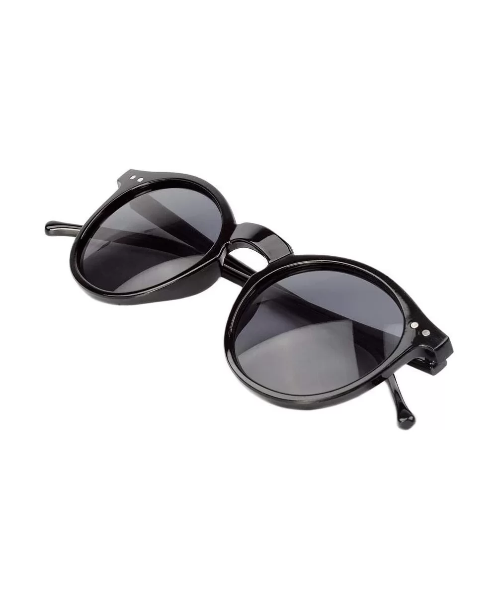 Sun Glasses Unisex Vintage Retro Women Men Glasses Mercury Mirror Lens Sunglasses-Black Grey - CB199HZ8UZH $38.37 Goggle