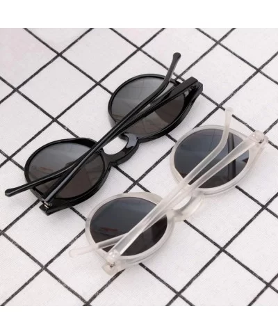 Sun Glasses Unisex Vintage Retro Women Men Glasses Mercury Mirror Lens Sunglasses-Black Grey - CB199HZ8UZH $38.37 Goggle