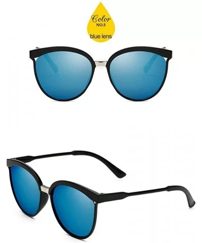 Candies Brand Designer Cat Eye Sunglasses Women Luxury Plastic Sun Blue Lens - Blue Lens - CN18YKUQR7T $11.80 Oversized