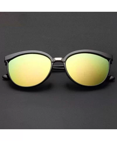 Candies Brand Designer Cat Eye Sunglasses Women Luxury Plastic Sun Blue Lens - Blue Lens - CN18YKUQR7T $11.80 Oversized