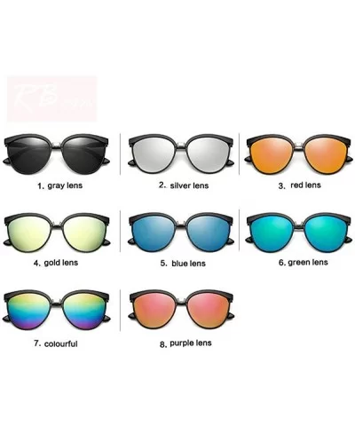 Candies Brand Designer Cat Eye Sunglasses Women Luxury Plastic Sun Blue Lens - Blue Lens - CN18YKUQR7T $11.80 Oversized