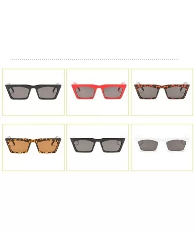 2019 Trend Vintage Small frame Retro Cat Sun Glasses Fashion Women Rectangular Skinny Sunglasses - CB18NDAAUYY $13.16 Square