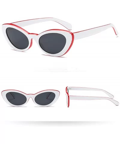 Retro Cateye Sunglasses for Women Fashion Clout Goggles Mirror UV Protection - C - C9190HXAMDT $10.34 Goggle