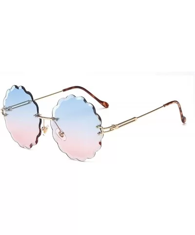 2019 Rimless Sunglasses Women Candy Color Lens Plastic Sun Glasses Classic Vintage Feminino UV400 - Blue Pink - CO18W88AKCQ $...