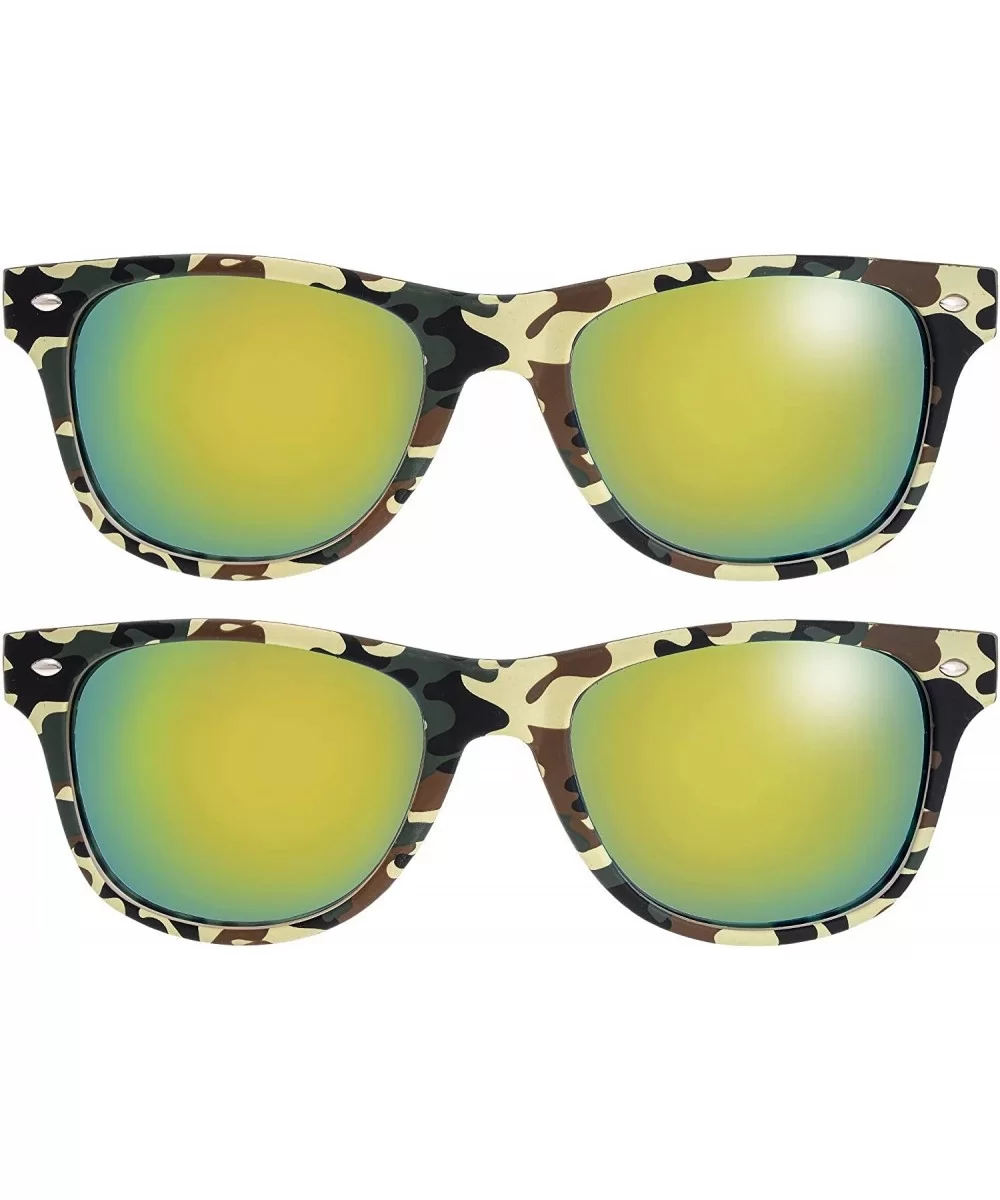 Camo Print Mirror Lens Rubber Sunglasses Camouflage for Men Women - Exquisite Packaging - 25 Army Camo - CL195K93QLD $22.69 R...