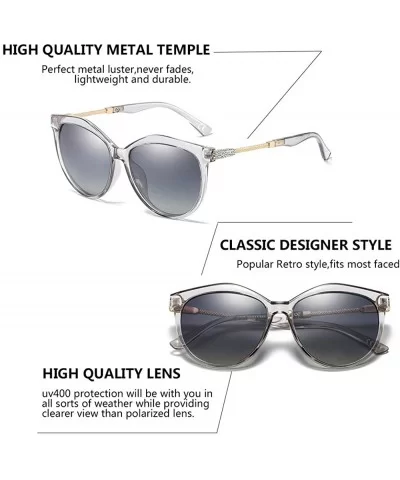 Women's Shades Polarized Sunglasses for Women UV Protection Eyewear Transparent Frame - C218E600UAN $18.66 Oversized