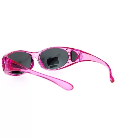 Rhinestone Polarized Womens 60mm Over the Glasses Fit Over Sunglasses - Pink - CV12MA13K02 $12.59 Oval