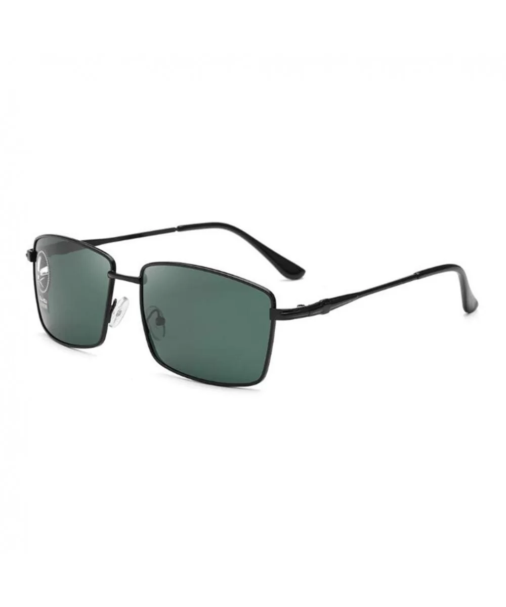 Square Photochromic Sunglasses Anti Ultraviolet Polarized - Black Frame Green Flakes - C6190T7ANCU $10.39 Square