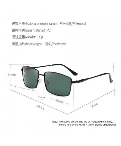 Square Photochromic Sunglasses Anti Ultraviolet Polarized - Black Frame Green Flakes - C6190T7ANCU $10.39 Square