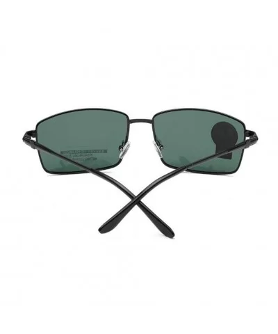 Square Photochromic Sunglasses Anti Ultraviolet Polarized - Black Frame Green Flakes - C6190T7ANCU $10.39 Square