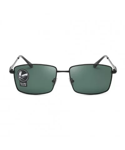 Square Photochromic Sunglasses Anti Ultraviolet Polarized - Black Frame Green Flakes - C6190T7ANCU $10.39 Square