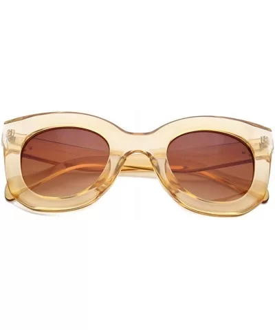 Cateye Sunglasses For Women Street Fashion Oversized Plastic Frame - 100% UV Protection - C118KAEKTEZ $12.06 Oversized