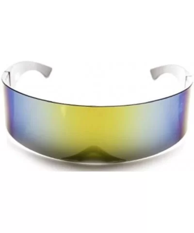 1 Pc Futuristic Robocop Cyclops Outter Space Robot Shield Sunglasses Mirrored - Choose Color - Rainbow - C118MGKQZT8 $25.00 S...