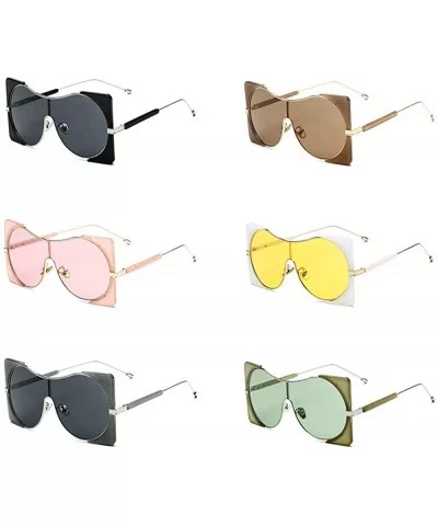 New One Piece Lens Women Oversized Square Sun Glasses 2019 Brand Designer Vintage Shades UV400 - Pink - CO18OA0XTZO $19.50 Sq...