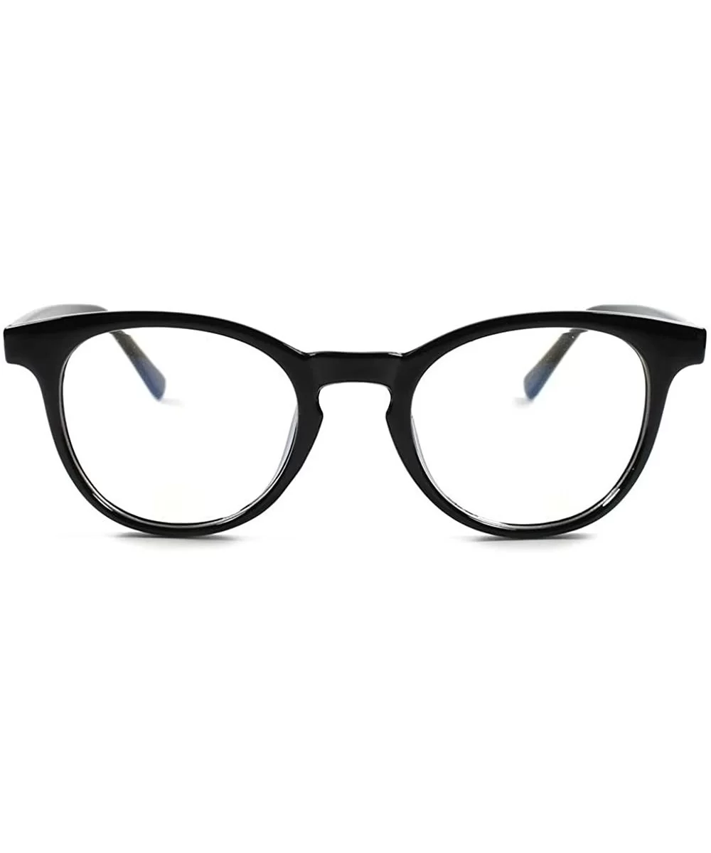 Mens Womens Nerd Geek Clear Lens Vintage Fashion Retro Round Frame Eye Glasses - Black - CY18WYMUAUC $12.44 Round