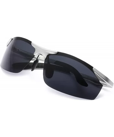 Men's Driving Sunglasses with Polarized Lens for Outdoor Fashion Metal Frame 100% UV Protection - C6196I7W3DU $28.60 Rectangular