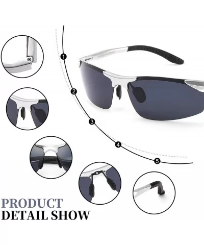 Men's Driving Sunglasses with Polarized Lens for Outdoor Fashion Metal Frame 100% UV Protection - C6196I7W3DU $28.60 Rectangular