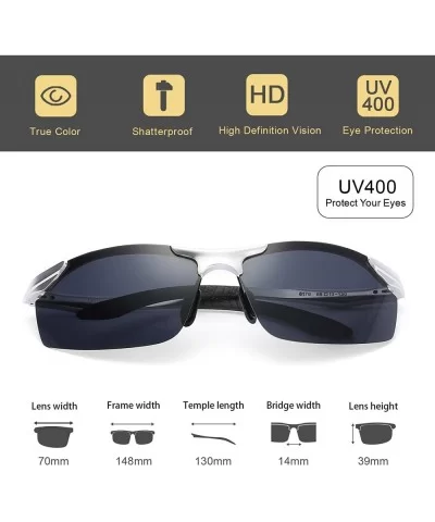 Men's Driving Sunglasses with Polarized Lens for Outdoor Fashion Metal Frame 100% UV Protection - C6196I7W3DU $28.60 Rectangular