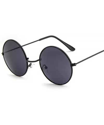 2019 New Classic Round Sunglasses Women Small Vintage Retro Glasses Women Black - Black - CL18YRM5GN9 $12.97 Oversized