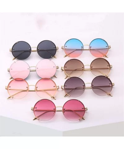 Steampunk Sunglasses Vintage Round Glasses Punk Gradient Goggle Shades Men UV400 - Pink Mirror - CV18WTZC2NT $43.15 Goggle