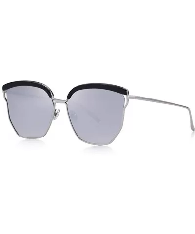 DESIGN Women Classic Cat Eye Sunglasses 100% UV Protection C03 Blue - C05 Silver - CY18YNDEO4Z $21.00 Aviator