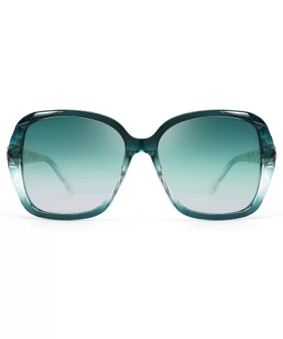 Classic Polarized Women Sunglasses Sparkling Composite Frame B2289 - Emerald Green - CE198425DA5 $20.94 Square