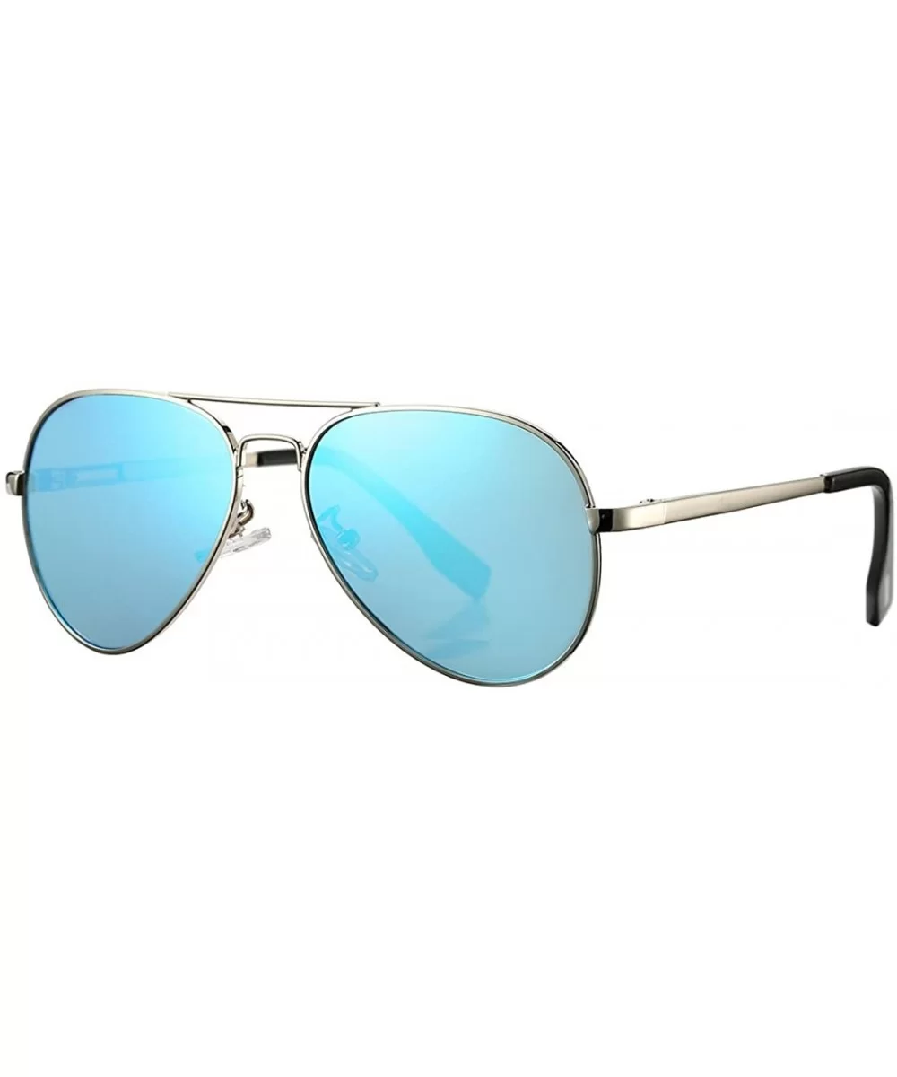 Polarized Aviator Sunglasses for Juniors Small Face Women Men Vintage UV400 Protection Shades - CD189GHX5RE $21.68 Oversized