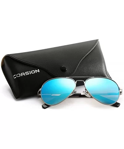 Polarized Aviator Sunglasses for Juniors Small Face Women Men Vintage UV400 Protection Shades - CD189GHX5RE $21.68 Oversized