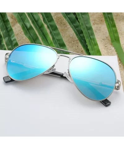 Polarized Aviator Sunglasses for Juniors Small Face Women Men Vintage UV400 Protection Shades - CD189GHX5RE $21.68 Oversized