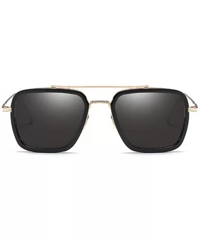 Vintage Aviator Sunglasses Square Gradient - Black Lens - C318UZQOEW6 $13.53 Aviator