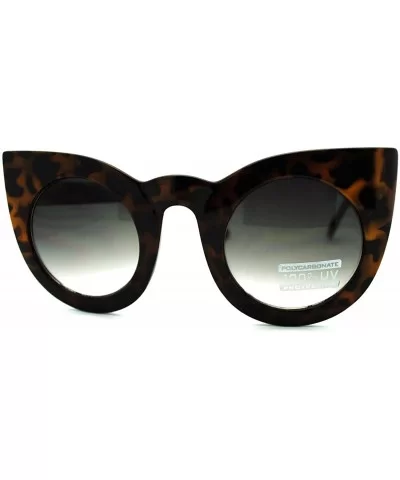 Oversized Round Cateye Sunglasses Womens Vintage Retro Eyewear - Tortoise (Smoke) - CZ188CNGTQ8 $13.46 Oversized