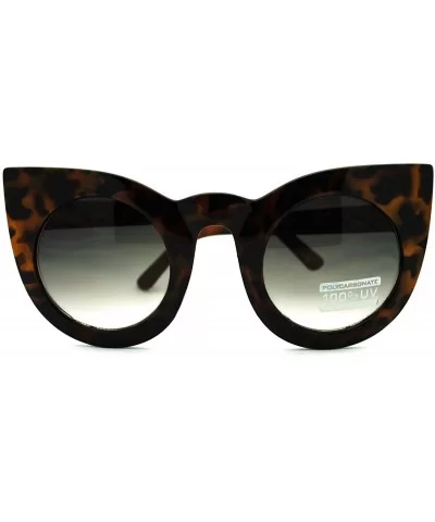 Oversized Round Cateye Sunglasses Womens Vintage Retro Eyewear - Tortoise (Smoke) - CZ188CNGTQ8 $13.46 Oversized