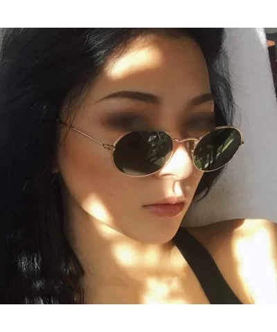 2019 Small Frame Sunglasses Women Retro Oval Mirror Metal Sun Glasses Vintage Er Lunette De Soleil Femme - C7199CNEWEU $26.24...