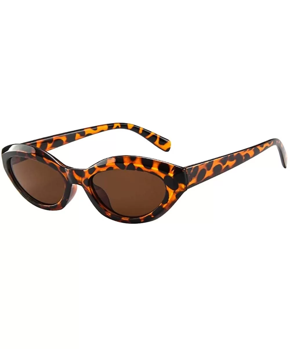 Women's Oval Sunglasses Polarized - Bold Retro Thick Frame Eyewear - A - CI190MZ0AO2 $8.38 Round