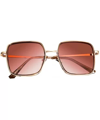 Vintage Sunglasses- Fashion Glasses for Women Polarized Oversized Eyewear - Gold - CJ18ROUI0SA $11.33 Round