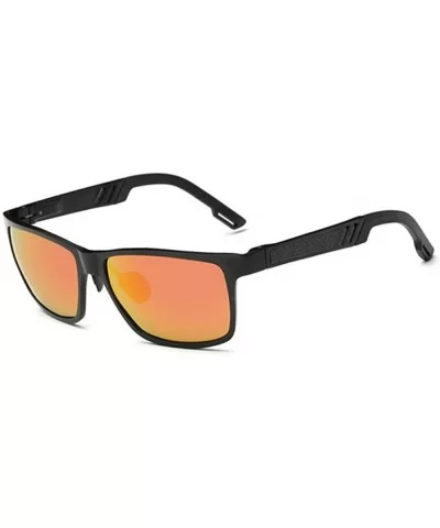 Aluminum Men's Polarized Mirror SunGlasses Male Driving Silver Whitemercury - Black Orangered - C818YZWQUHQ $36.28 Oversized