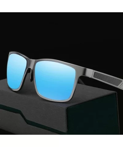 Aluminum Men's Polarized Mirror SunGlasses Male Driving Silver Whitemercury - Black Orangered - C818YZWQUHQ $36.28 Oversized