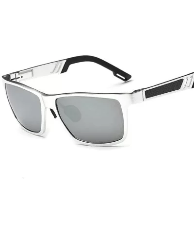 Aluminum Men's Polarized Mirror SunGlasses Male Driving Silver Whitemercury - Black Orangered - C818YZWQUHQ $36.28 Oversized