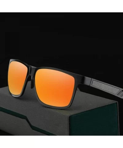 Aluminum Men's Polarized Mirror SunGlasses Male Driving Silver Whitemercury - Black Orangered - C818YZWQUHQ $36.28 Oversized