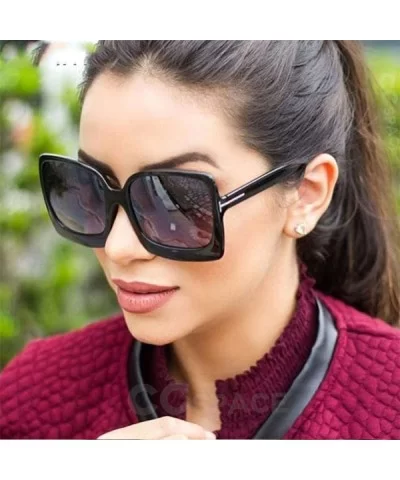 Big Frame Square Sunglasses Men Women Fashion Shades UV400 Vintage C1 Red - C5 White - CA18YZW056T $15.30 Square