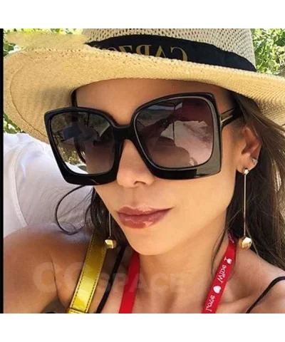 Big Frame Square Sunglasses Men Women Fashion Shades UV400 Vintage C1 Red - C5 White - CA18YZW056T $15.30 Square