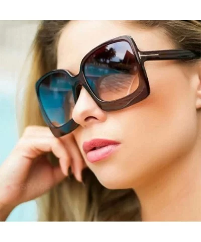 Big Frame Square Sunglasses Men Women Fashion Shades UV400 Vintage C1 Red - C5 White - CA18YZW056T $15.30 Square