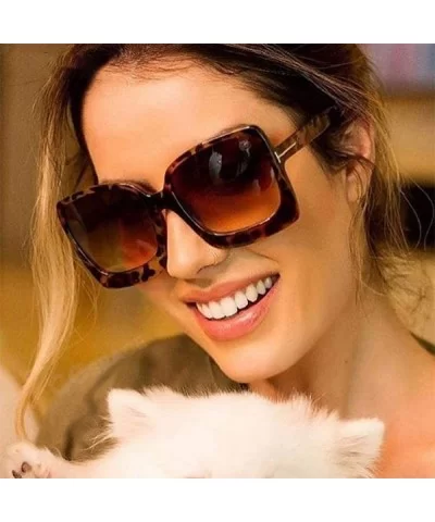 Big Frame Square Sunglasses Men Women Fashion Shades UV400 Vintage C1 Red - C5 White - CA18YZW056T $15.30 Square